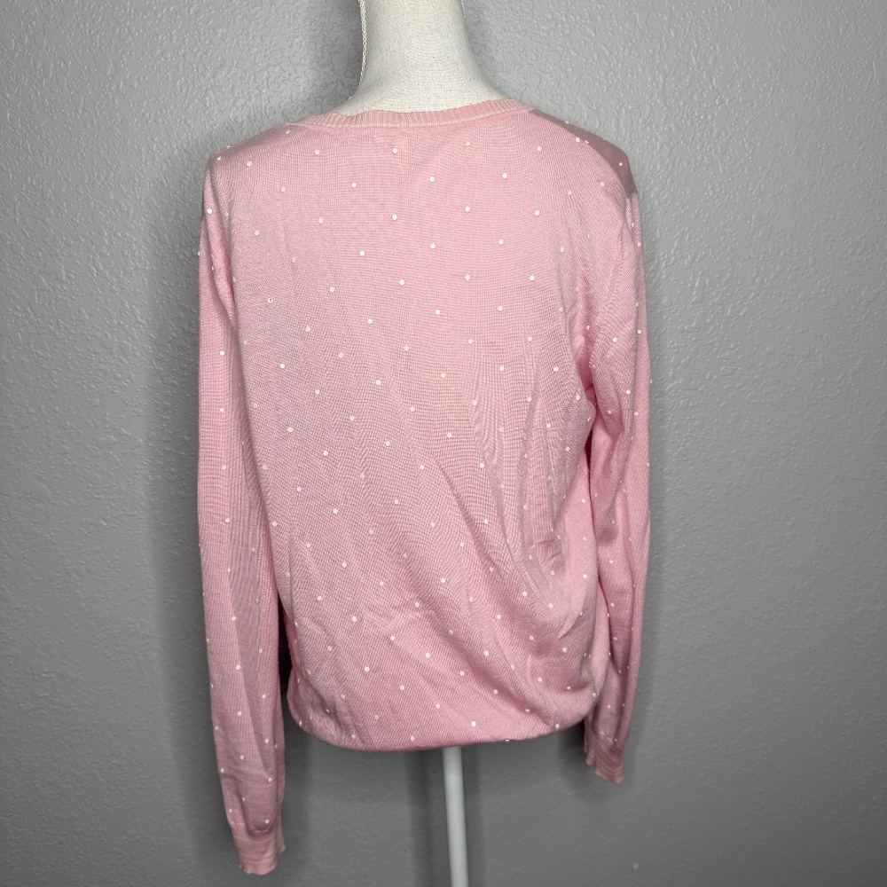 Escada Light pink & white polk a dot Cardigan button up sweater -cp - Picture 5 of 10